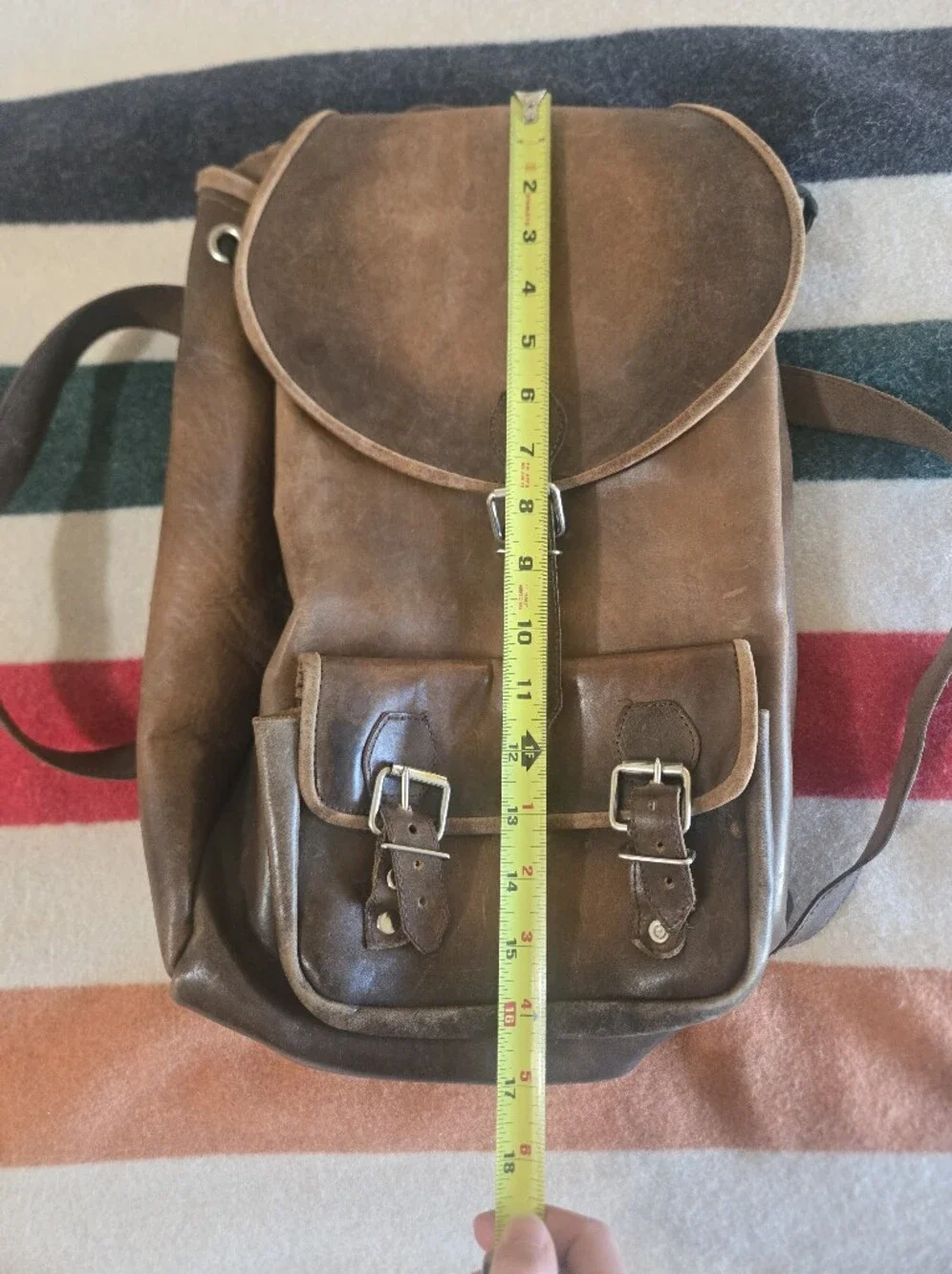 Classic Brown Leather Backpack